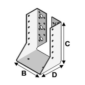 Alsafix Sabot de charpente &agrave; ailes int&eacute;rieures (P x l x H x &eacute;p) 80 x 160 x 200 x 2,5 mm - AL-SI160200