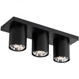 Qazqa Spot de plafond moderne noir 3 lumières - Tubo