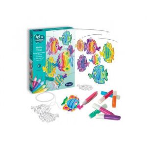 Sentosphère Kit Fabrication Mobile vitrail Poissons Peinture creation decoration Jeu Loisirs creatifs enfant Set Activite manuelle calme et ca