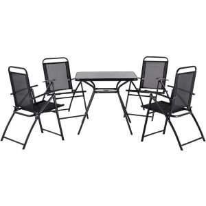 Beliani Ensemble table et 4 chaises métaliques LIVO