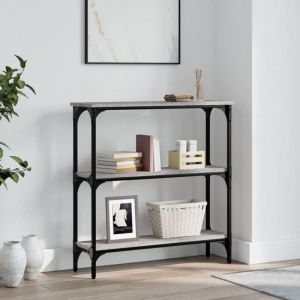 VidaXL Table Console, Table d'Appoint avec Pieds, Bout de Canapé avec Rangement, Meuble d'Entrée Salon, Industriel, Sonoma Gris Bois d'Ingénierie