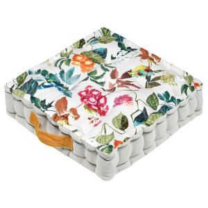 Stof Coussin de sol fleuri blanc 40 cm