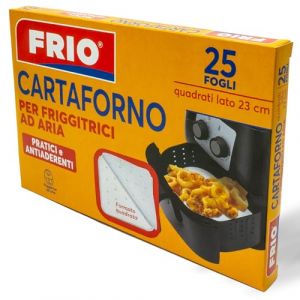 Frio Papier four pour friteuses à air, format carré, côté 23 cm, 1 lot de 25 feuilles