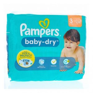 Pampers Baby Dry 12H Pañales Talla 3 34uds