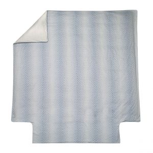 Blanc des vosges Housse de couette en satin coton GRAVITY Bleu c&eacute;leste