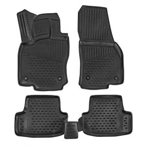 Tapis De Sol En Caoutchouc 3D Exclusive - J&J AUTOMOTIVE - Volkswagen T-Roc - Noir - Sur Mesure - Antid&eacute;rapant