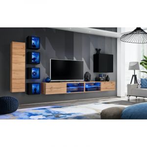 Image de AC-Déco Ensemble Meuble TV "Switch XXVI" 320cm Naturel & Noir