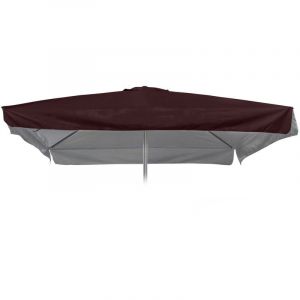 Elios Parasols Toile de remplacement pour parasol de jardin 3x3 carr&eacute; Marte Brown avec lambrequin