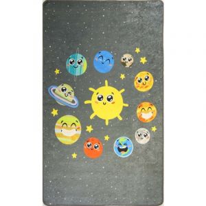 Tapis polyester gris 80 x 150 cm