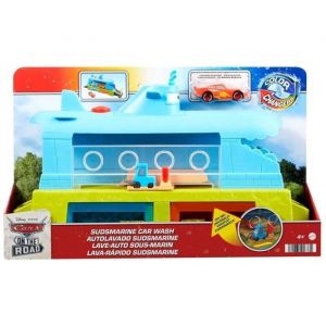Station De Lavage Auto Disney Cars Avec Voiture Flash Qui Change De Couleur - Coffret Sous Marin Baleine - Set Jouet Enfant Et Carte