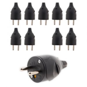 Zenitech Lot de 10 - Fiche mâle 16A 2P+T Noir