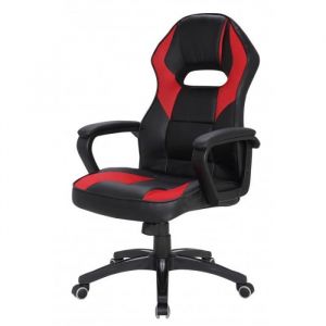 Rebecca Mobili Chaise de Bureau Gaming Siège Noir Rouge Simili-Cuir 120x66x63