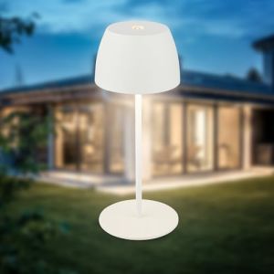 Image de Mini lampe de table led sans fil IP44, &agrave; intensit&eacute; variable, tactile, protection contre les &eacute;claboussures, sans fil, blanc, &Oslash;8 x 20 cm - B.k.licht