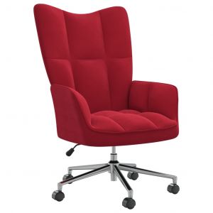 VidaXL Chaise de relaxation Rouge bordeaux Velours - Wine red