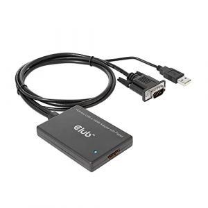 Club 3D CAC-1720 hdmi / usb / vga Adaptateur [2x vga m&acirc;le, usb m&acirc;le - 1x hdmi femelle] noir hdmi High Speed, avec usb, v