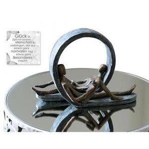 Casablanca modernes Design Sculpture Résine Bronze Gris Hauteur 22 cm