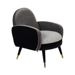 Image de Zuiver SAM - Fauteuil en velours et tissu - Gris