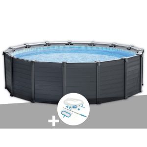 Image de Intex Kit piscine tubulaire Graphite ronde 4,78 x 1,24 m + Kit d'entretien - Gris