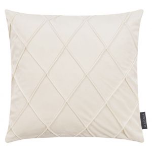 Image de Magma Housses de coussin velours relief pli cousu ivoire 40x40-Lot de 2