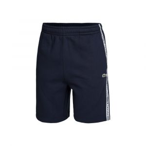 Lacoste Short droit bandes signatures coton mélangé Bleu - Couleur Bleu - Taille L