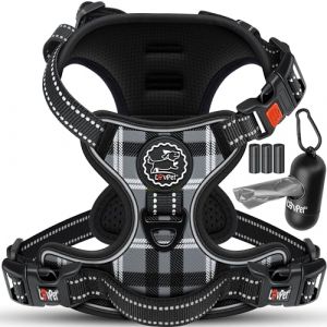 Lovpet Harnais pour Chien sans Traction et étouffement pour Petits Chiens & Chiots Respirant & Doux Harnais de Poitrine réfléchissant | Harnais Anti-Traction avec roulettes de Sac | Harnais réglable