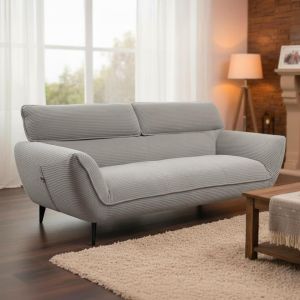 Canapé 3 places moderne avec dossier réglable Ghislain Velours côtelé Gris