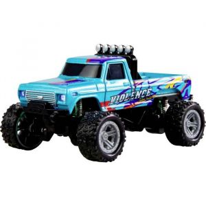 Amewi Monster Truck t&eacute;l&eacute;command&eacute; Die Cast 1:64 RTR Bleu, t&eacute;l&eacute;commande au Format Carte