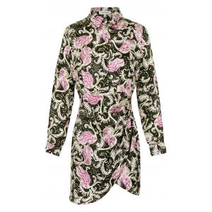 Morgan Robe droite drapée imprimé végétal Multicolore - Couleur Multicolore - Taille L