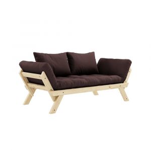 Image de Inside75 Banquette méridienne futon bebop pin naturel coloris marron couchage 75200 cm. - marron