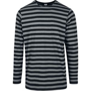 Urban classics Regular Stripe L T-Shirt, Asphalte/Noir, XXL Homme