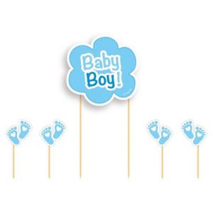 Image de Folat Pie Top Baby Boy ! 17 cm carton/bois bleu/blanc 5 parties