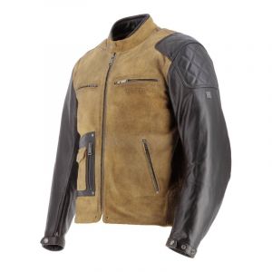 Helstons Blouson Johnson Ragsuede Noir Beige - Taille S