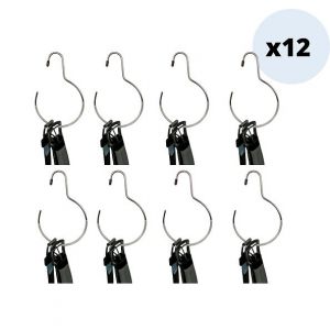 MSV Lot de 12 cintres anneau en Acier plastifié antiglisse pour ceintures