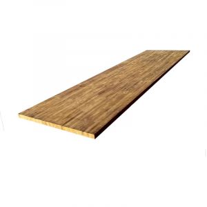 Plan de travail bois massif Teck lamell&eacute; about&eacute; L.250 x P.65 cm, Ep.26 mm