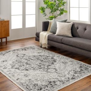 Livabliss Asmara Tapis Vintage - Tapis de Salon, Salle &agrave; Manger, Chambre, Cuisine - Boheme Chic, Design Traditionnel Oriental Multicolore, Color&eacute; Poil Court 120x170 cm - Beige, Gris, Noir
