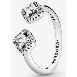 Image de Pandora Bague 198506C01 - Ouverte Carrés Scintillants Argent Femme