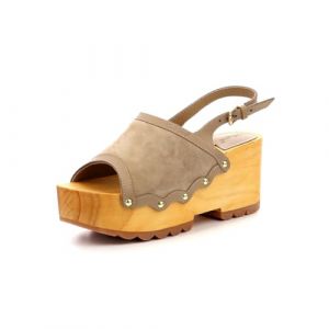 Kickers Sandales Cuir Kick Wedge Wood Beige - Couleur Beige - Taille 40