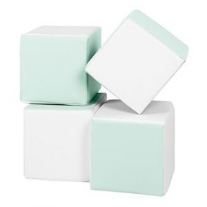 Lot cubes XXL mousse 4 pcs blanc, Menthe