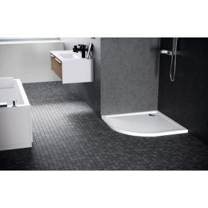 Novellini Receveur de douche 1/4 cercle New Victory 90 x 90 cm Blanc - Bord 11.5 cm