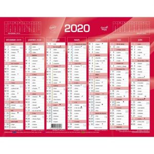 Quo Vadis 238123Q - Calendrier de banque rouge r/v° 27x21 FR