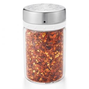 Oxo Good Grips Saupoudreuse – Pot à épices en verre pour la cuisine - Distributeur à épices et sucre en verre et acier inoxydable - Transparent