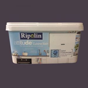 Ripolin Peinture acrylique Attitude Cuisine & Bain Aubergine 2 l - Aubergine
