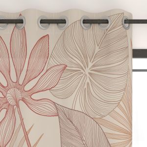 Soleil d'Ocre Rideau À Oeillets Imprimé 135x250 Cm Mayotte, Par