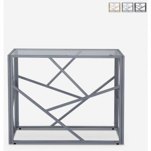 Ahd Amazing Home Design - Console d'entr&eacute;e design moderne 100x40x78cm plateau en verre Kevin - Gris