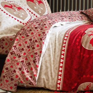 Drap plat flanelle SAUT DE BICHES - rouge
