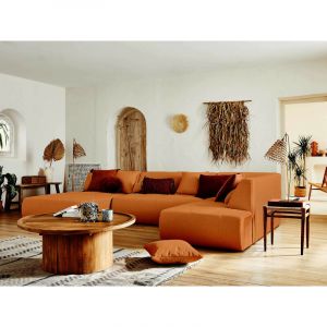 Onyx - canapé modulable panoramique d'angle droit 7 places - en tissu - rouille - Rouille