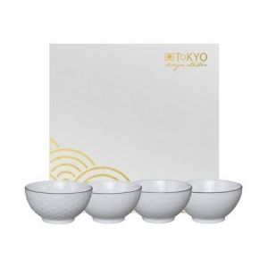 Image de Tokyo Design Studio 4 bols Nippon White porcelaine blanc & or D15 cm Blanc