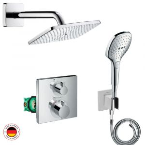 Hansgrohe Corps encastré + Facade + Douche de tête 240 1jet + Coude de raccordement + Douchette + Flexible 1,60 m