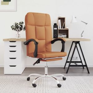 VidaXL Fauteuil inclinable de bureau Marron Similicuir Brown