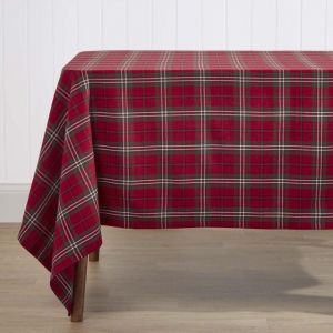 Nappe Rectangulaire À Carreaux Écossais Rouge, 137 X 228 Cm